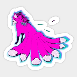 Pink kitsune Sticker